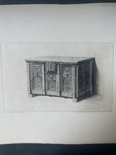 Antique Engraving Medieval Oak