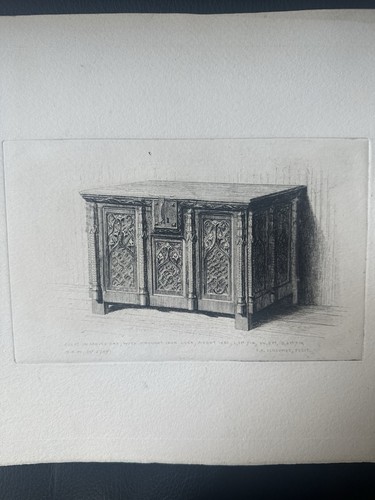 Antique engraving medieval oak - antique,