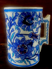 Vintage Turkish Iznik  Pottery Tankard - Metin Gini