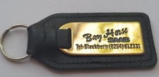 Vintage Keyring Key Fob Black Leather Saab Motor Vehicle Manufacturer Bay 