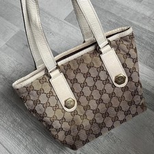 Brown Canvas Gucci Authentic Mini Tote Shoulder Bag Handbag