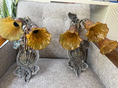 Antique lily pad art - lily, nouveau