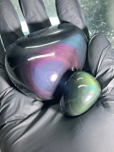 Rainbow obsidian crystal set - crystal,