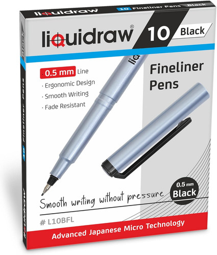 Black fineliner pens - fineliner,