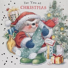 COUNTRY COMPANIONS HALLMARK CHARITY CHRISTMAS CARD ~ FOILED SINGLE CARD ~ CUTE