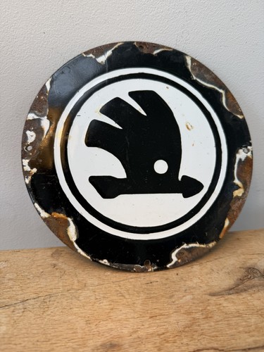 Skoda vintage style - vintage, enamel