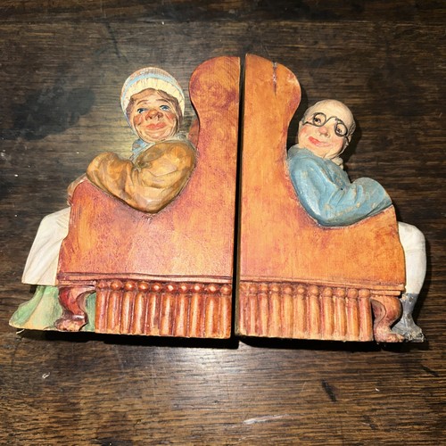 Vintage wooden bookends - vintage, bookends.