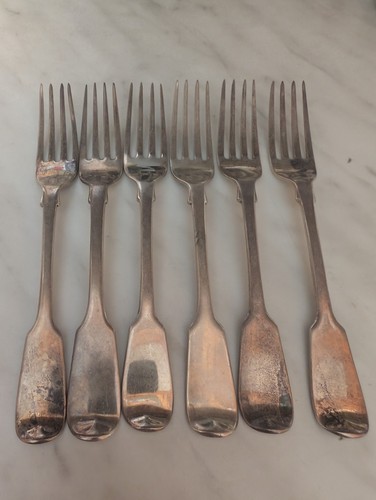 Set hallmarked silver fiddle - 6,