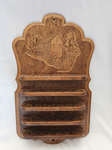 Vintage thimble wood display - thimble,