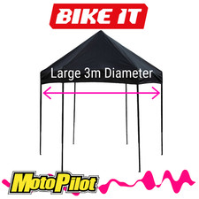 BIKE-IT Easy Up MX Trackday Waterproof Hexagon Gazebo 3x3metres. Great Value.