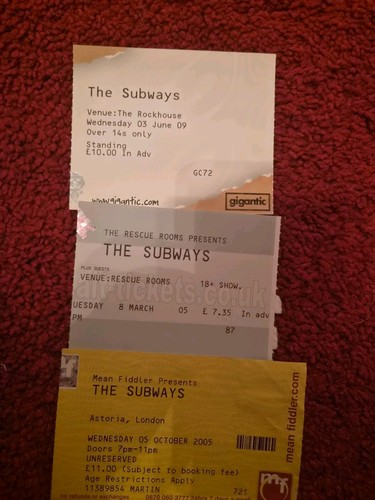 The subways concert tickets - tickets, x