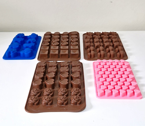 Five chocolate moulds - five,