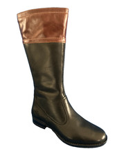 Italian Leather Knee High Black/Brown Boots UK2/EU35 by Primigi