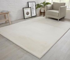 Natural Faux RABBIT FUR Rug