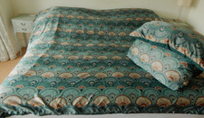 Dunelm Duvet Cover Set King Size Art Deco Fans Pierre Emerald Rich Jewel Colours