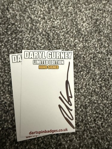 Daryl gurney signed card - card, darts