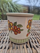 Vintage Royal Worcester Palissy Pottery Small Kitchen Canister