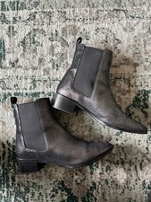 Superdry Women’s Metallic Chelsea Ankle Boots Black Silver Size UK 6 / EU 39