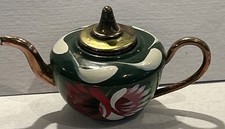 Vintage Bargeware Enamel Floral Design Mini Teapot Rossvar Hand Painted Wales