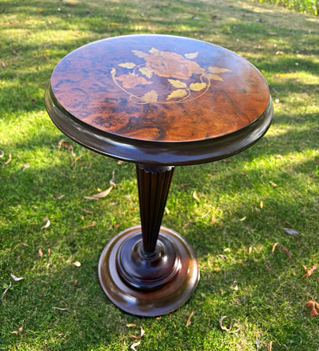 Round italian marquetry side - round,