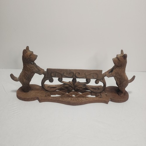 Vtg cast iron dogs scottish - cast,
