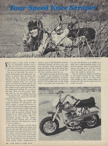 1970 bronco mini bike - bronco,