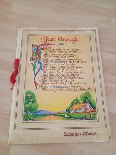 Vintage blotter with poem - blotter,