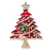 Christmas Tree Star Brooch Pin