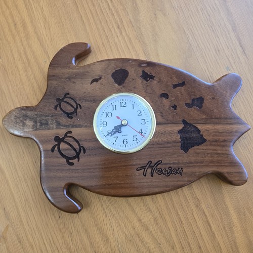 Wooden wall clock turtle sea - wooden,