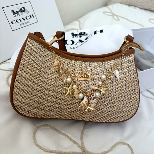 Coach woven straw - straw, &