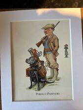 Bryn Parry Comic Country Shoot MOUNTED PRINT 10x8 Perfect Partners Man Dog Gift