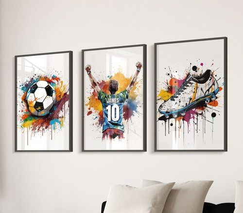 Personalised football wall art - football,