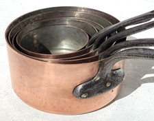 Vintage French Copper Pan Set