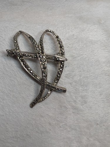 Vintage marcasite silver tone - silver,