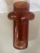 Habitat Glass Amber Vase Home Decor Decorative Glass Vase 10” X 6” Diameter