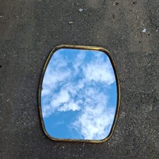 Gold Bathroom Mirror Metal Rectangular Home Vintage Glass Wall Mounted Vanity