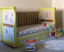 East coast oak sleigh - sleigh, cot