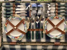 Vintage wicker picnic hamper