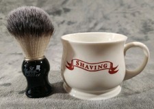 Sir Marlon Grant Quality Shaving Brush & Vintage Style Ceramic Cup Unused