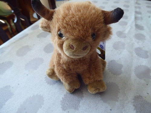 Brown highland cow pram bag - brown,