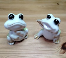 2 Vintage Frog Figurines.