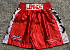 Lennox Lewis Hand Signed Boxing Shorts / Trunks with AFTAL COA