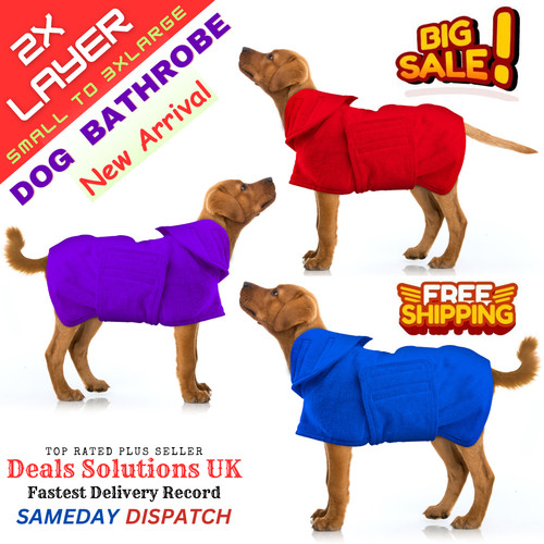 Dog bathrobe towel microfibre - dog,