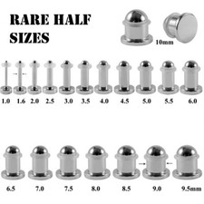 Surgical Steel Single Flare Dead Stretching Plug Ear Stretchers RARE Half Sizes