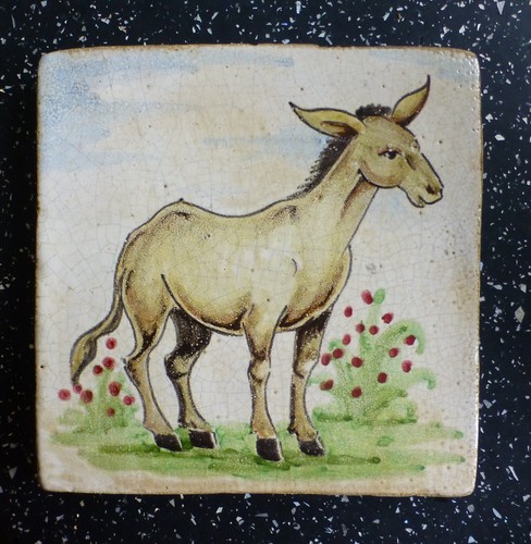 Antique tin glazed hand - antique,