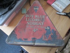 Boy Blue Licorice Nougat Large Triangular Tin (Vintage) 31 x 31 x 31 x 17cm appr