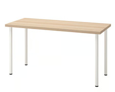X1 LAGKAPTEN / Adils Workstation Desk white stained oak effect Table 140x60 cm