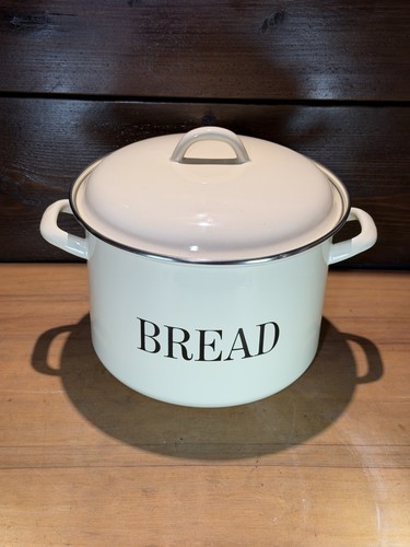 Vintage bread bin large enamel - vintage,