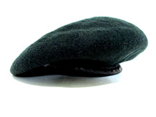 British Beret Basque Ltd 1970 Crows Foot Marking Dark Green Beret Size 6 3/4