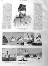 Original Old Antique Print